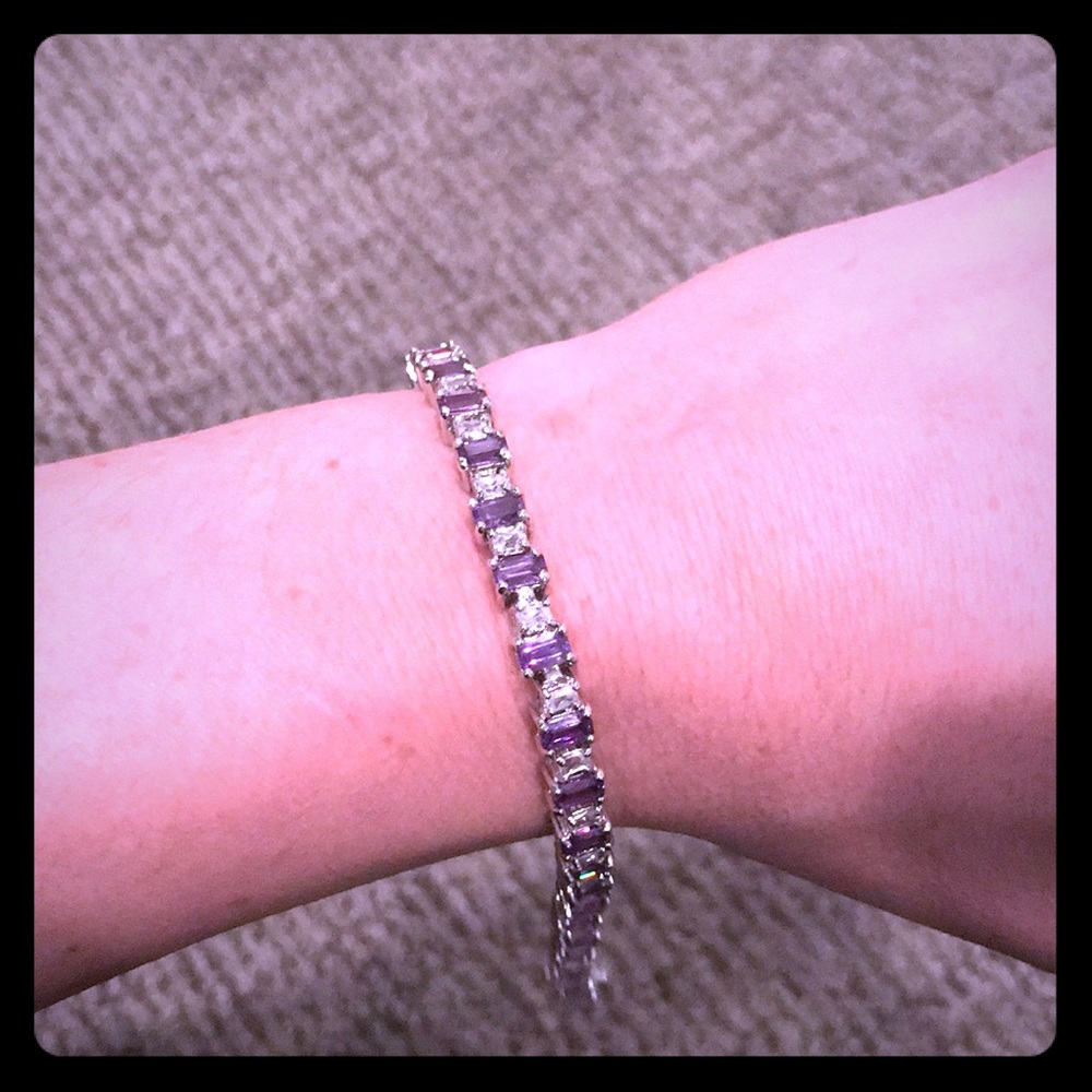 Formal Amethyst and Crystal Bracelet
